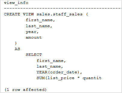 SQL Server Получение информации о представлении с помощью хранимой процедуры object_definition