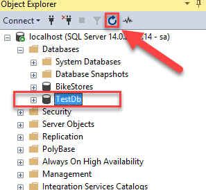Пример создания базы данных SQL Server