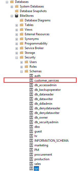 SQL Server СОЗДАТЬ СХЕМУ