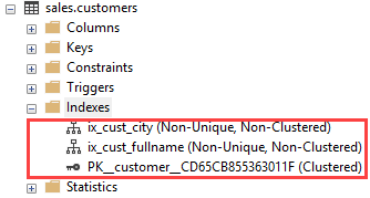 SQL Server DROP INDEX один пример индекса
