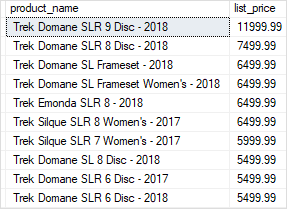 SQL Server OFFSET FETCH топ-10 самых дорогих продуктов