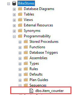 Пример последовательности SQL Server