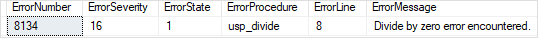 Пример SQL Server TRY CATCH