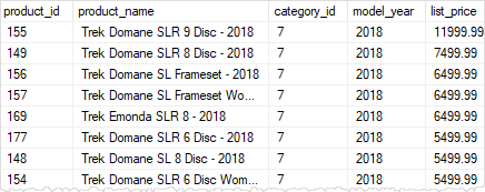 SQL Server WHERE — операторы сравнения